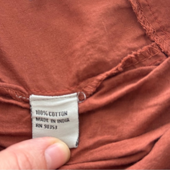 J. GEE Rust Eyelet Off Shoulder Midi Dress Women’s Size S 100% Cotton - Picture 7 of 8